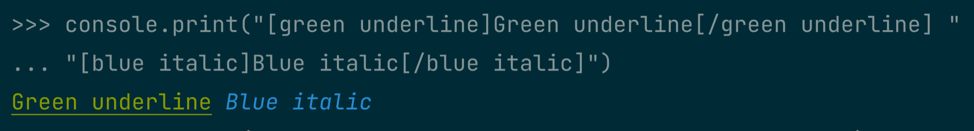 Example of Rich Console Markup