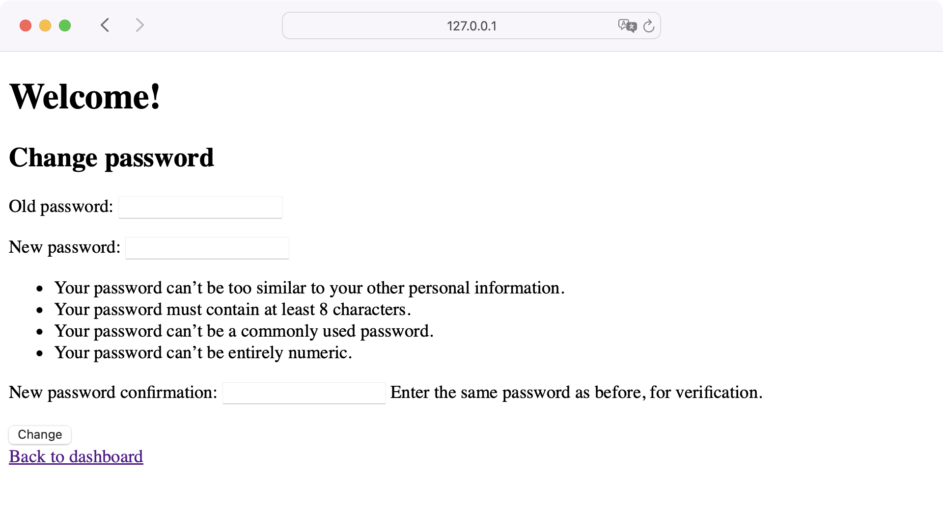 Django password rules
