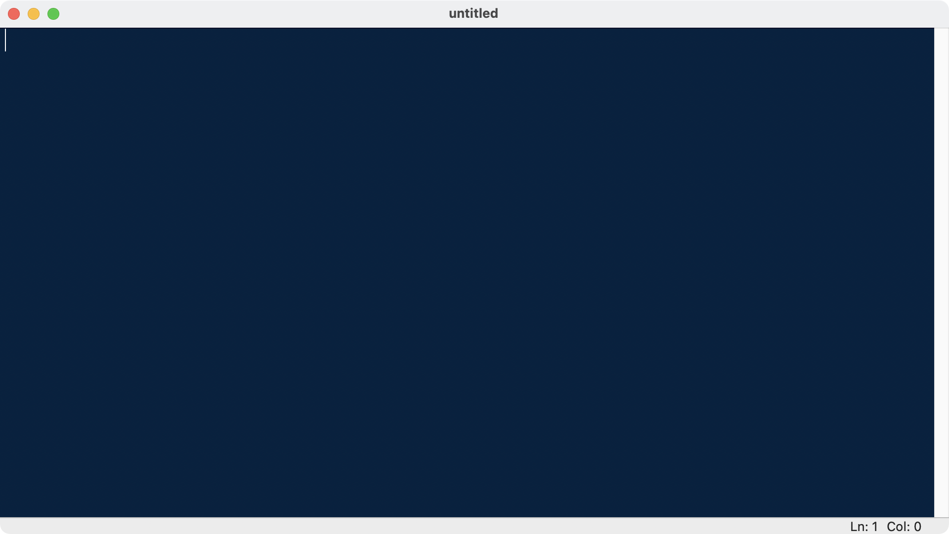 shows the blank file after opening a new file for editing in IDLE