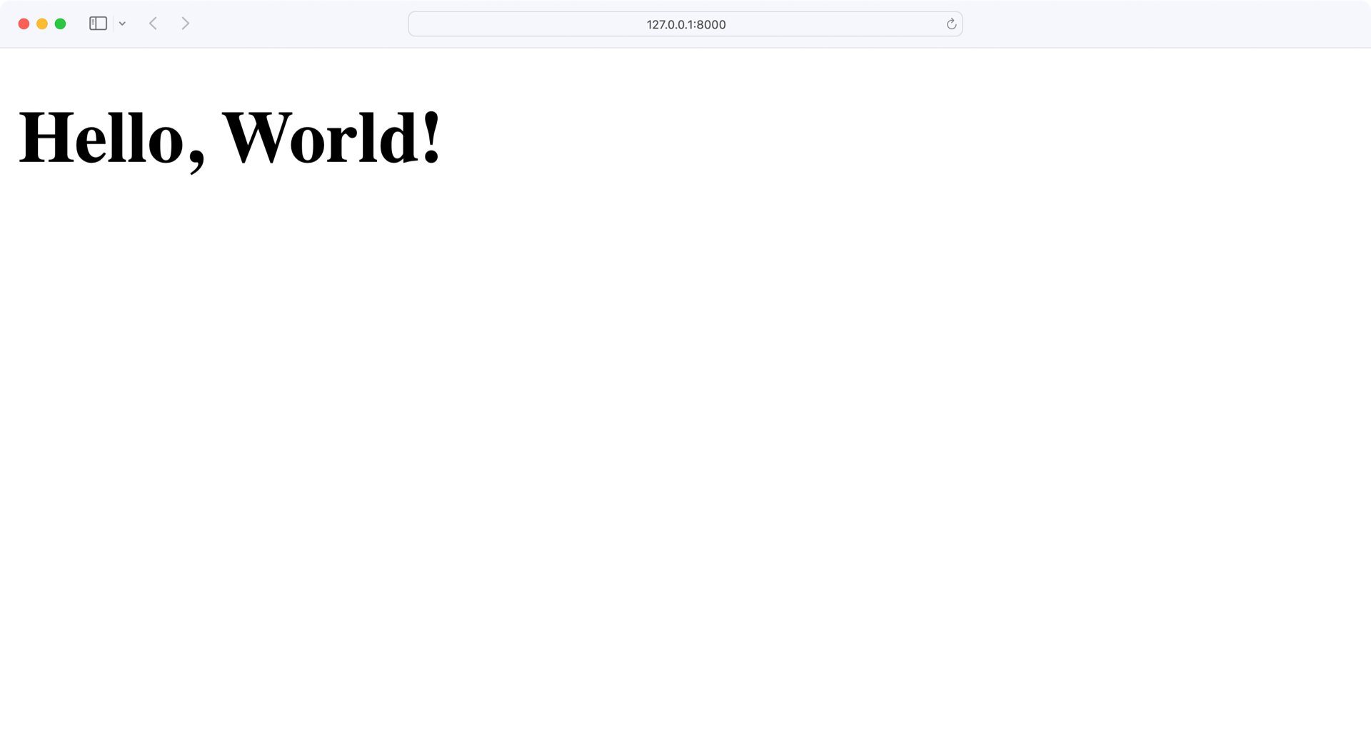 Screenshot of Flask Hello World Website.