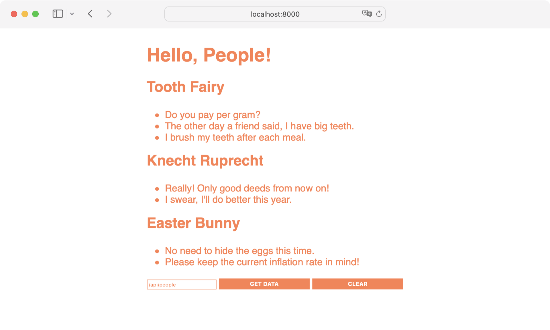 Screenshot of Flask website with some CSS styling