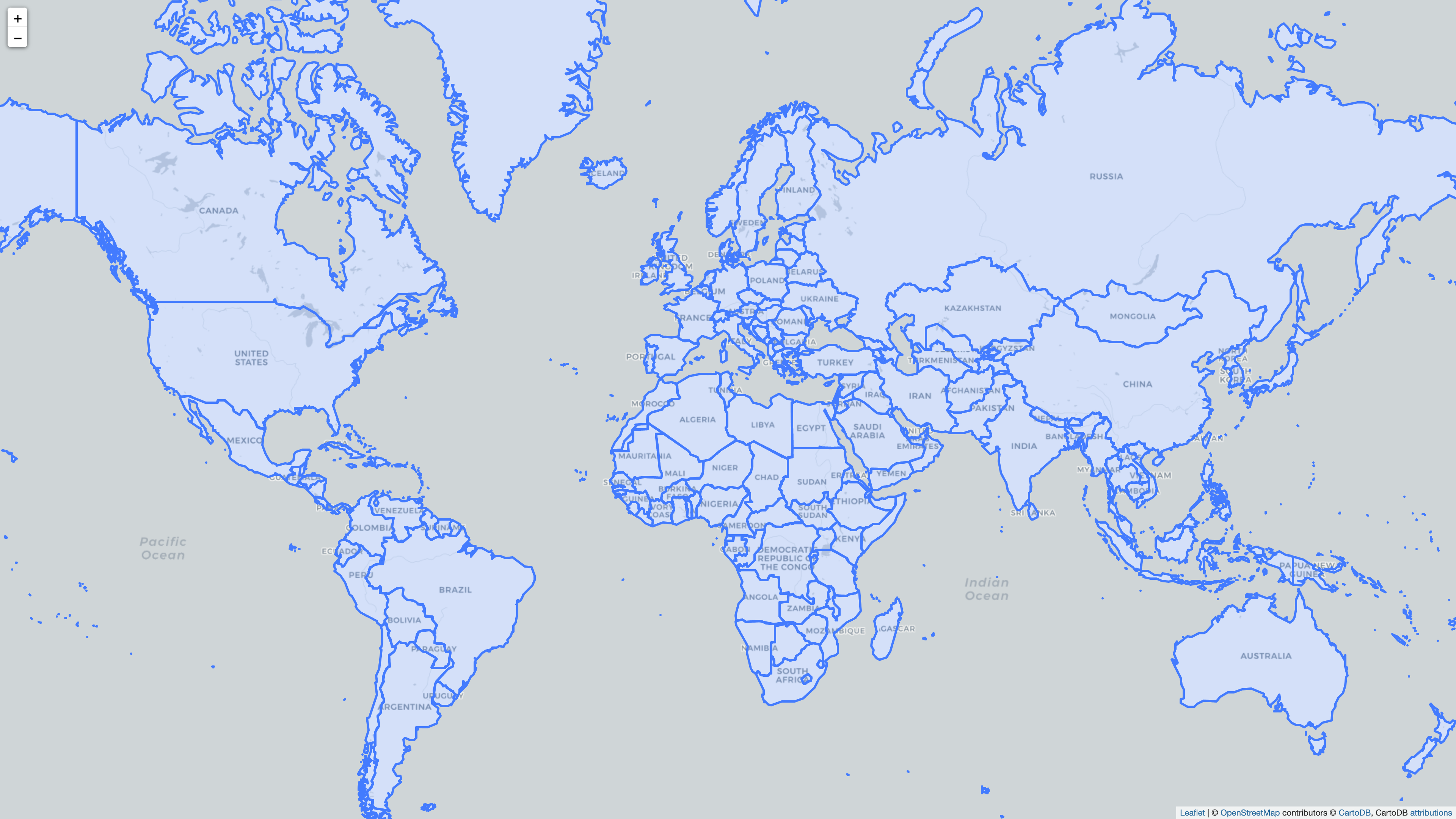 Folium world map with GeoJSON layer showing political countries
