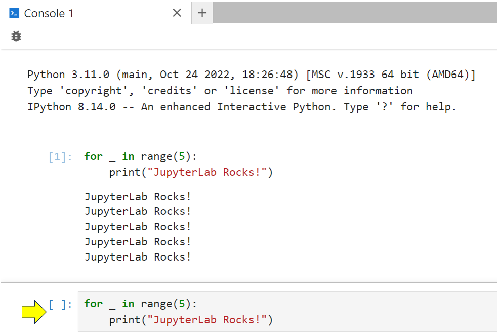 jupyterlab console output