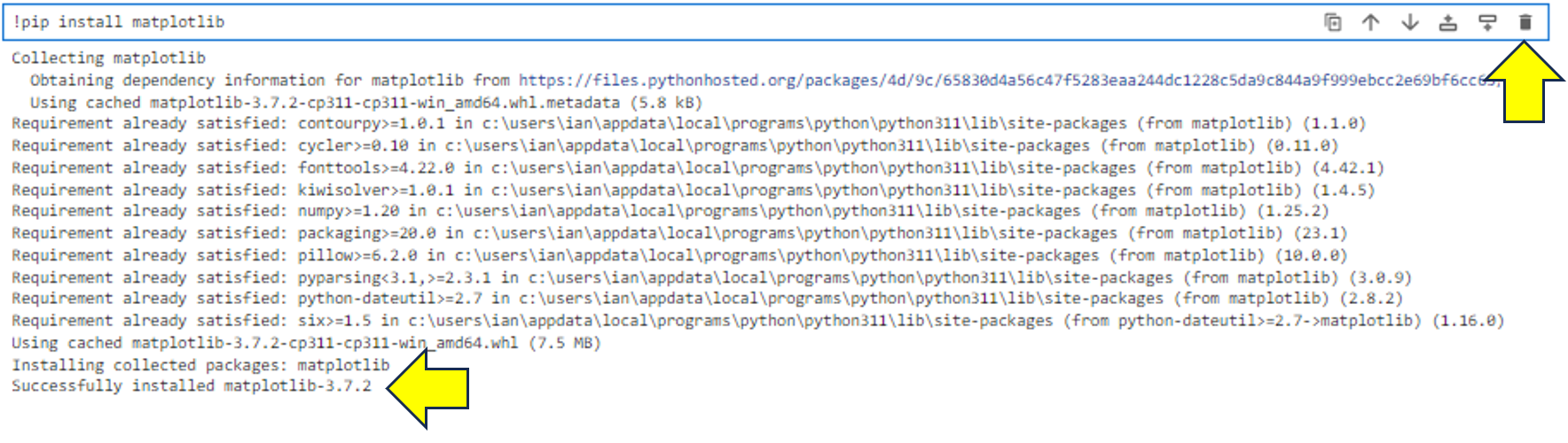 installation of matplotlib within jupyterlab