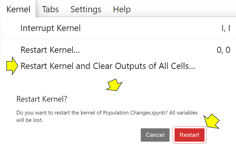 restarting notebook kernel