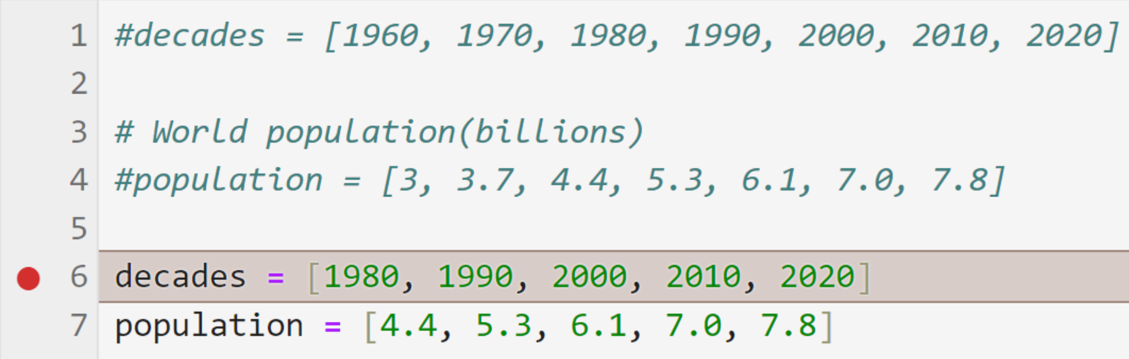 code entering debug mode