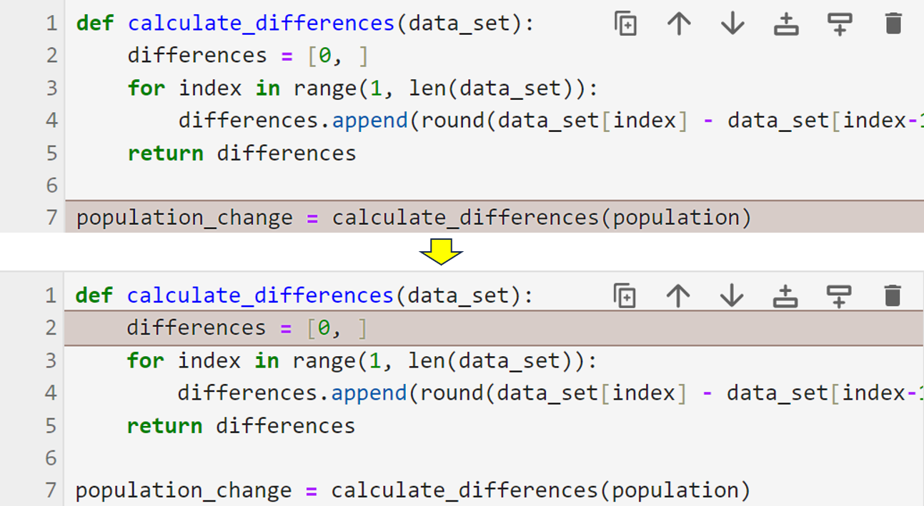 a debugger stepping into a function