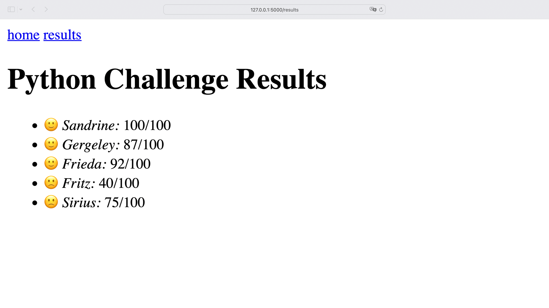 Screenshot of website with navigation menu