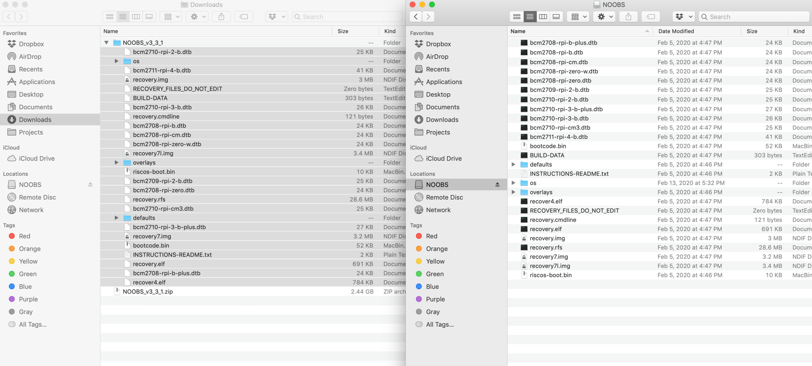 SD Formatter Copy NOOBS Drag