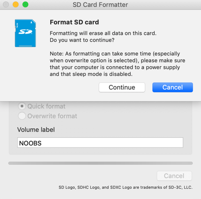 SD Formatter Confirm