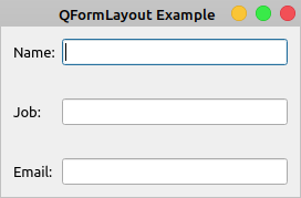 QFormLayout Spacing Example
