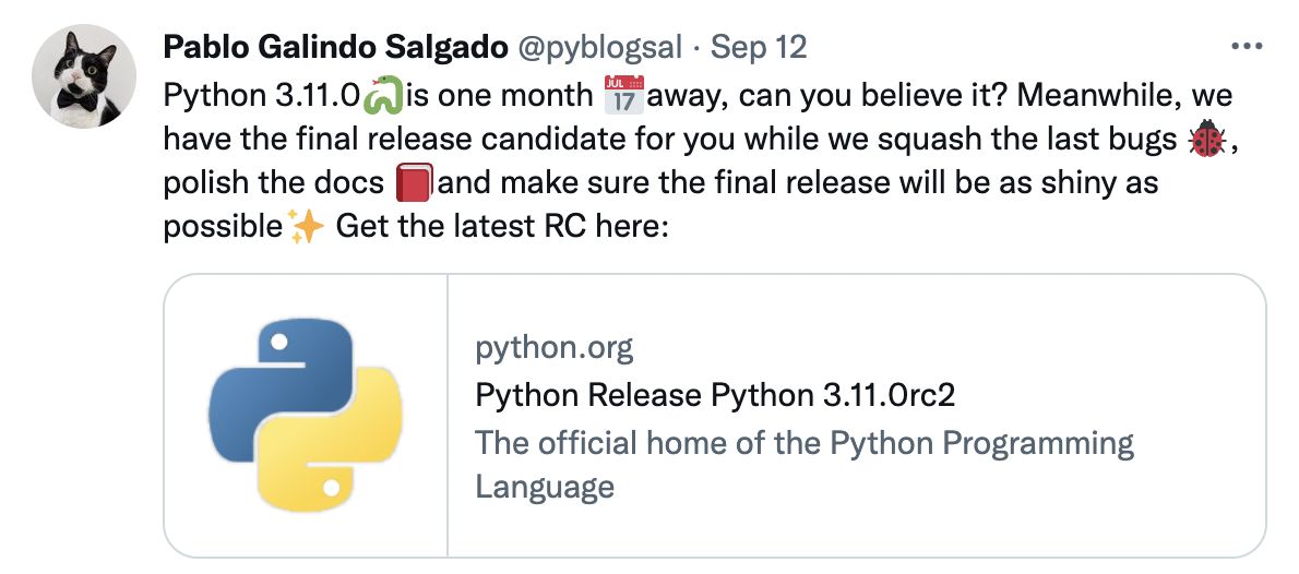 Twitter Post 3110rc2 Release Candidate