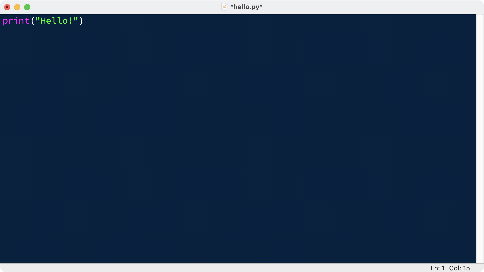 shows what an unsaved file looks like in the idle editor